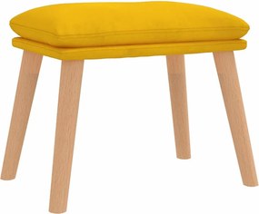 vidaXL Πολυθρόνα Relax Κίτρινη Μουσταρδί Βελούδινη με Σκαμπό