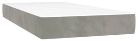 vidaXL Κρεβάτι Boxspring με Στρώμα &amp; LED Αν.Γκρι 120x190εκ. Βελούδινο