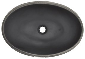 vidaXL Νιπτήρας Οβάλ Μαύρος και Γκρι 59 x 40 x 15 εκ. Κεραμικός