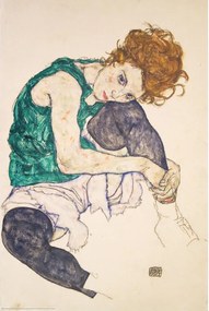 Αφίσα Seated Woman with Bent Knees, Egon Schiele