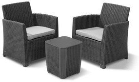 Σετ Μπαλκονιού 3τμχ Wicker Corona Balcony Set Graphite