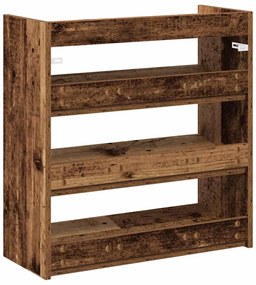 Ράφι παπουτσιών Παλιό ξύλο 60x25x62 cm Κατασκευασμένο ξύλο - Καφέ