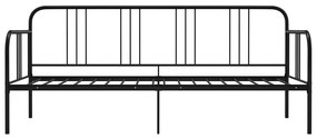 Πλαίσιο για Καναπέ - Κρεβάτι Μαύρο 90 x 200 εκ. Μεταλλικό - Μαύρο