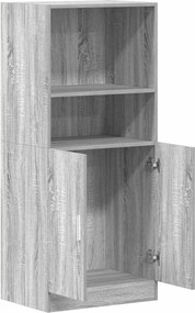 vidaXL Ντουλάπι Κουζίνας Γκρι sonoma 57x41,5x131,5 εκ. Επεξεργ. Ξύλο