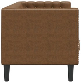 vidaXL Καναπές Chesterfield 3θέσιος Καφέ δέρμα Faux Suede Brown