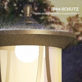 Outsunny Ηλιακό φωτιστικό εξωτερικού χώρου, LED, αυτόματη λειτουργία, ανθεκτικό στις καιρικές συνθήκες, 6 ώρες φωτισμού, 17Π x 17Β x 127Υ εκ., Μαύρο