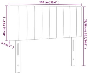vidaXL Κεφαλάρι Κρεβατιού LED Ανοιχτό Γκρι 100x5x78/88 εκ. Υφασμάτινο