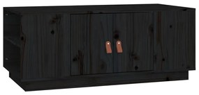 Τραπεζάκι Σαλονιού Μαύρο 100x50x41 εκ. από Μασίφ Ξύλο Πεύκου - Μαύρο