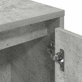 Βιβλιοθήκη Γκρι Σκυροδέματος 89x24x101,5 εκ. Επεξεργ. Ξύλο - Γκρι