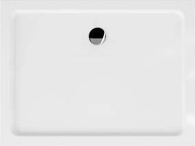 Mexen Flat ορθογώνιος ντουζιέρα slim 90 x 70 cm, λευκό, σιφόνι χρώμιο - 40107090