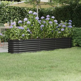 vidaXL Ζαρντινιέρα Ανθρακί 224x40x36 εκ Γαλβανισμένος χάλυβας