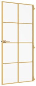 vidaXL Εσωτερική Πόρτα Χρυσή 93 x 201,5 εκ. Ψημένο Γυαλί & Αλουμίνιο