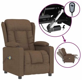 vidaXL Πολυθρόνα Μασάζ Ηλεκτρική Καφέ Υφασμάτινη