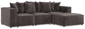 Πολυμορφικός γωνιακός καναπές Seattle U103, Ανθρακί, 296x188x74cm, 137 kg, Πόδια: Πλαστική ύλη | Epipla1.gr