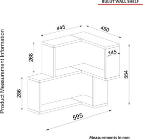 Ράφι Τοίχου Λευκό CLESOS 45x14.5x55.4