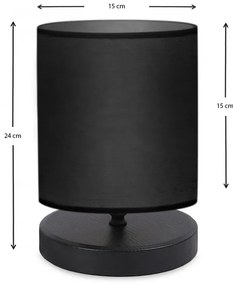 Φωτιστικό επιτραπέζιο Hassard Megapap ύφασμα/Mdf χρώμα καφέ/μαύρο 15x16x22εκ. - Ύφασμα - GP029-0015,5
