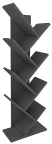 Βιβλιοθήκη Milton Megapap χρώμα ανθρακί 44x22x121εκ.