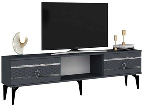 Έπιπλο Τηλεόρασης Pelin 475OLV2914 150x29,6x44,6cm Anthracite-Silver