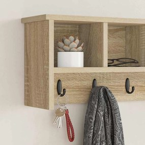 vidaXL Τοίχου Κρεμάστρα Sonoma Δρυς 75 x 16 x 26 εκ Επεξεργασμένο ξύλο