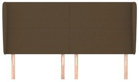 Κεφαλάρι με Πτερύγια Σκούρο Καφέ 183x23x118/128 εκ. Υφασμάτινο 3117693