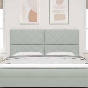 vidaXL LED κεφαλάρι Ανοιχτό γκρι 180 cm Τεχνητό Δέρμα