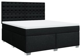 vidaXL Κρεβάτι Boxspring με Στρώμα Μαύρο 180x200 εκ. Υφασμάτινο