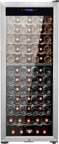 VEVOR 80-Bottle Wine Cooler Dual Zone Freestanding Refrigerator LED Light Lock