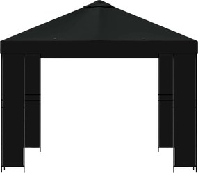 vidaXL Κιόσκι 3 x 3 m Μαύρο Πολυεστέρας και Χάλυβας 190 gsm
