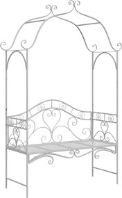 vidaXL Παγκάκι κήπου Αντίκες Λευκό 121 x 48 x 200 εκ. Ατσάλι