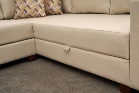 Corner Sofa-Bed Aly Arzilla Left - Cream Cream