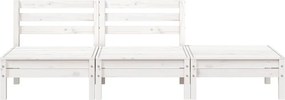 vidaXL Corner Sofa 3-θέσιο Solid pine wood Λευκό πεύκο 3-seater
