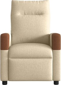 vidaXL Πολυθρόνα Ανακλινόμενη Κρεμ Υφασμάτινη