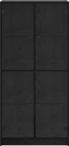 vidaXL Highboard Μαύρη Οξυά 68 x 37 x 142 εκ Επεξεργασμένο ξύλο