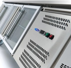 Counter Fridge - 223cm - 4 Glass Doors