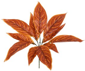 AGLAONEMA ORANGE 78265 Τεχνητό Φυτό Αγλαόνημα Πορτ. - Μπουκέτο Διακοσμητικών Φυτών - Κλαδιών με Φύλλωμα Πορτοκαλί Υ30cm