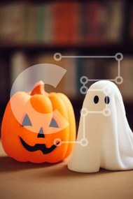 Intra Συλλεκτικό Ξύλινο Παζλ Plywood 4mm - Φαντάσματα φαντάσματα για διακόσμηση αποκριών Σε Ξύλινο Κουτί - Διαστάσεις Puzzle: 10x10 cm – 25 κομμάτια