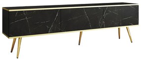 Έπιπλο Τηλεόρασης Oro BTVm+GL 175x32x53cm Anthracite Marble-Gold