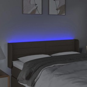 Κεφαλάρι Κρεβατιού LED Taupe 147x16x78/88 εκ. Υφασμάτινο - Μπεζ-Γκρι