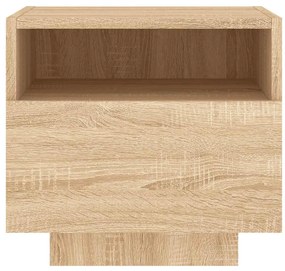 vidaXL Κομοδίνο με Φώτα LED Sonoma Δρυς 40 x 39 x 37 εκ.