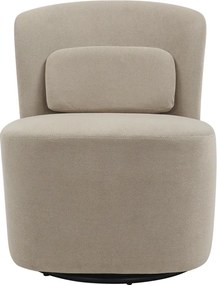 Πολυθρόνα περιστρεφόμενη Swish pakoworld μπουκλέ ύφασμα σε μπεζ απόχρωση 63x76x76.5εκ