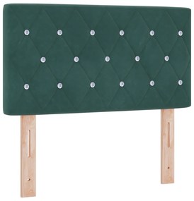 vidaXL Κρεβάτι Box Spring με Στρώμα Σκούρο Πράσινο 80x200 εκ. Βελούδο