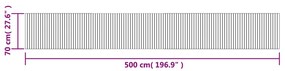 Χαλί Ορθογώνιο Γκρι 70 x 500 εκ. Μπαμπού - Γκρι