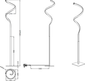 Φωτιστικό Δαπέδου LED Dimmable RL Course Black R42051132