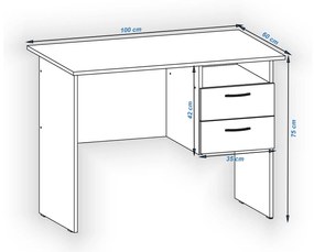 Γραφείο Ξύλινο JUNIOR Φυσικό 100x60x75