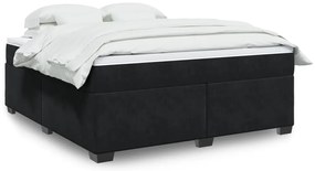 vidaXL Κρεβάτι Boxspring με Στρώμα Μαύρο 180x200 εκ. Βελούδινο