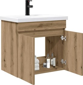 vidaXL Μονάδα μπάνιου με βρύση Artisan Δρυς 61 x 40 x 74,5 εκ.