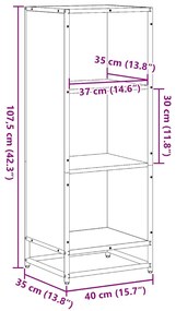 ΝΤΟΥΛΑΠΙ ΒΙΒΛΙΩΝ  ΜΑΥΡΟ 40X35X107,5 CM ΚΑΤΑΣΚΕΥΑΣΜΕΝΟ ΞΥΛΟ 849109