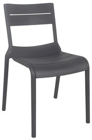 SERENA Καρέκλα, Στοιβαζόμενη PP - UV Ανθρακί -  51x56x82cm