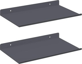 vidaXL Πλωτό ράφι Επιτοίχιο 2 pcs Ανθρακί 30 x 18 x 2,5 εκ Ατσάλι