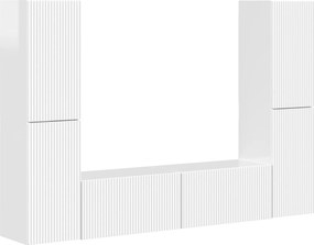 vidaXL Σετ επίπλου τηλεόρασης 6 pcs Υψηλής γυαλάδας λευκό